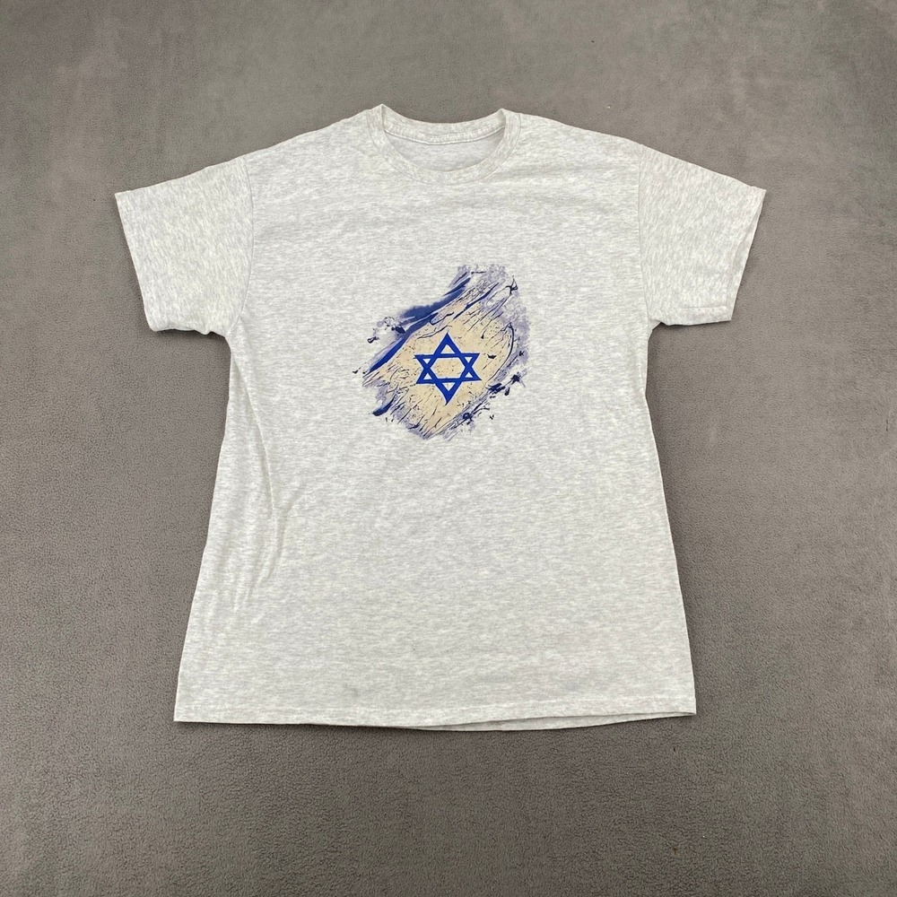Star of David Graphic T-Shirt Gray Heather Short Sleeve Crewneck Tee